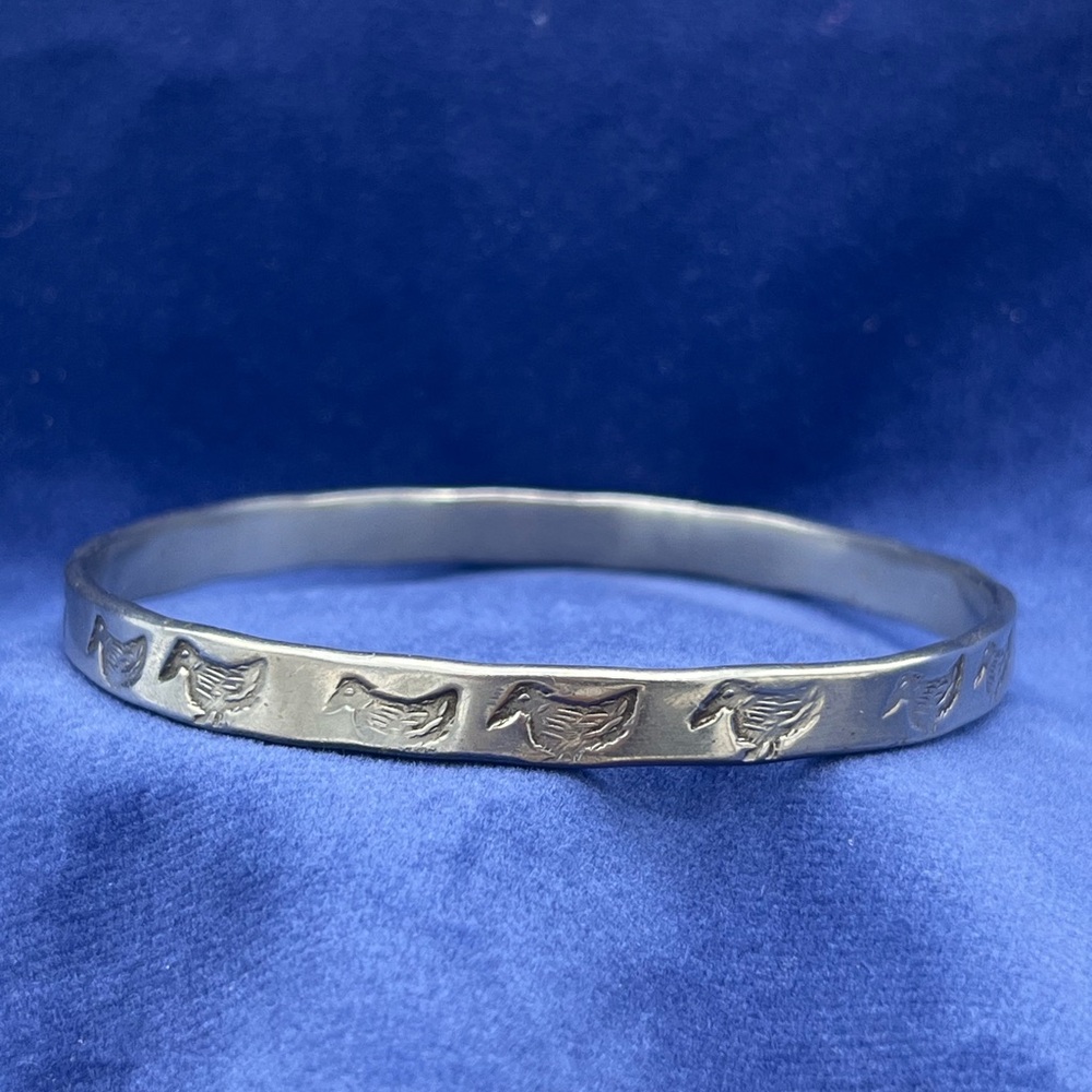 Bird bangle, Mexican Silver
